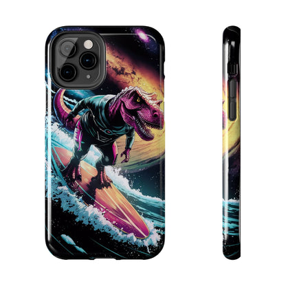 Cosmic T-Rex Surfer Tough Phone Case