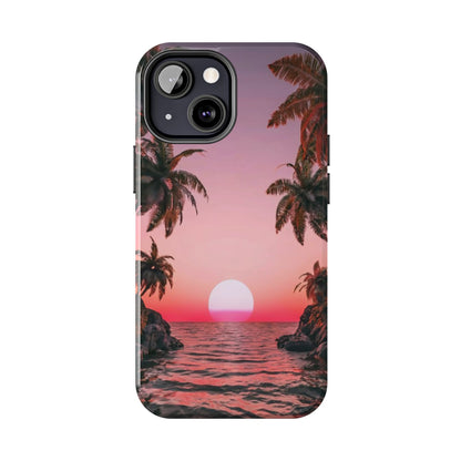 Golden Horizon Palm Sunset Tough Phone Case