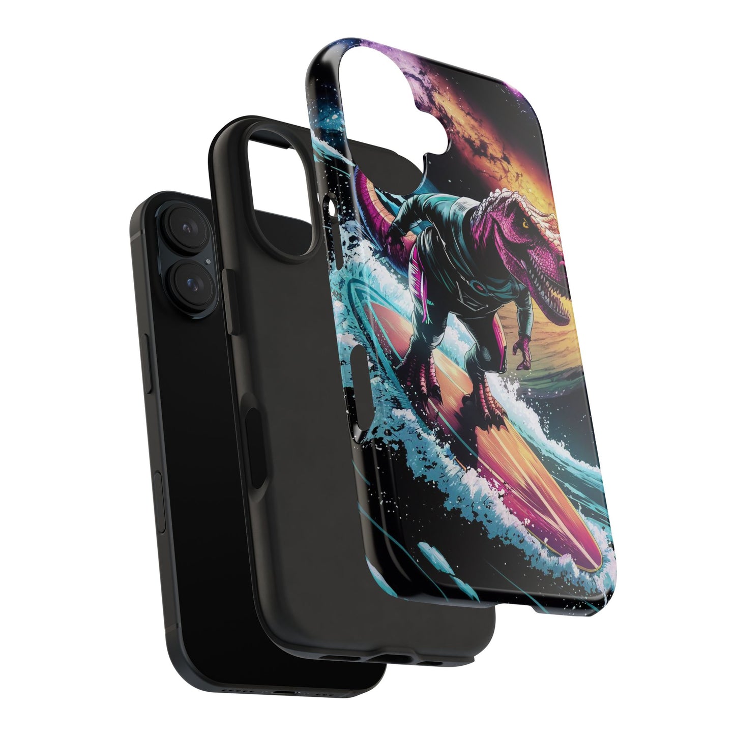 Cosmic T-Rex Surfer Tough Phone Case