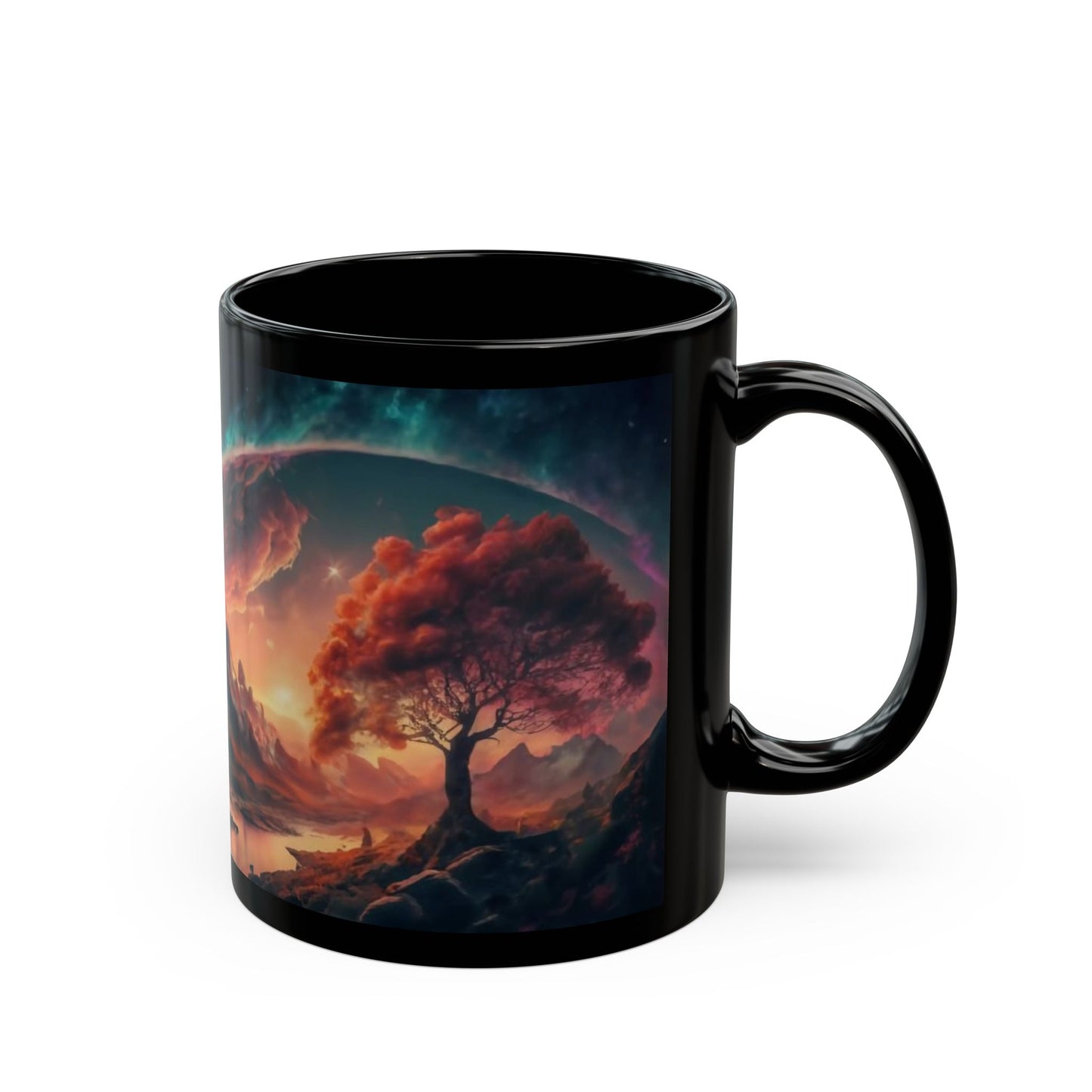 Crimson Blossom Planet Mug