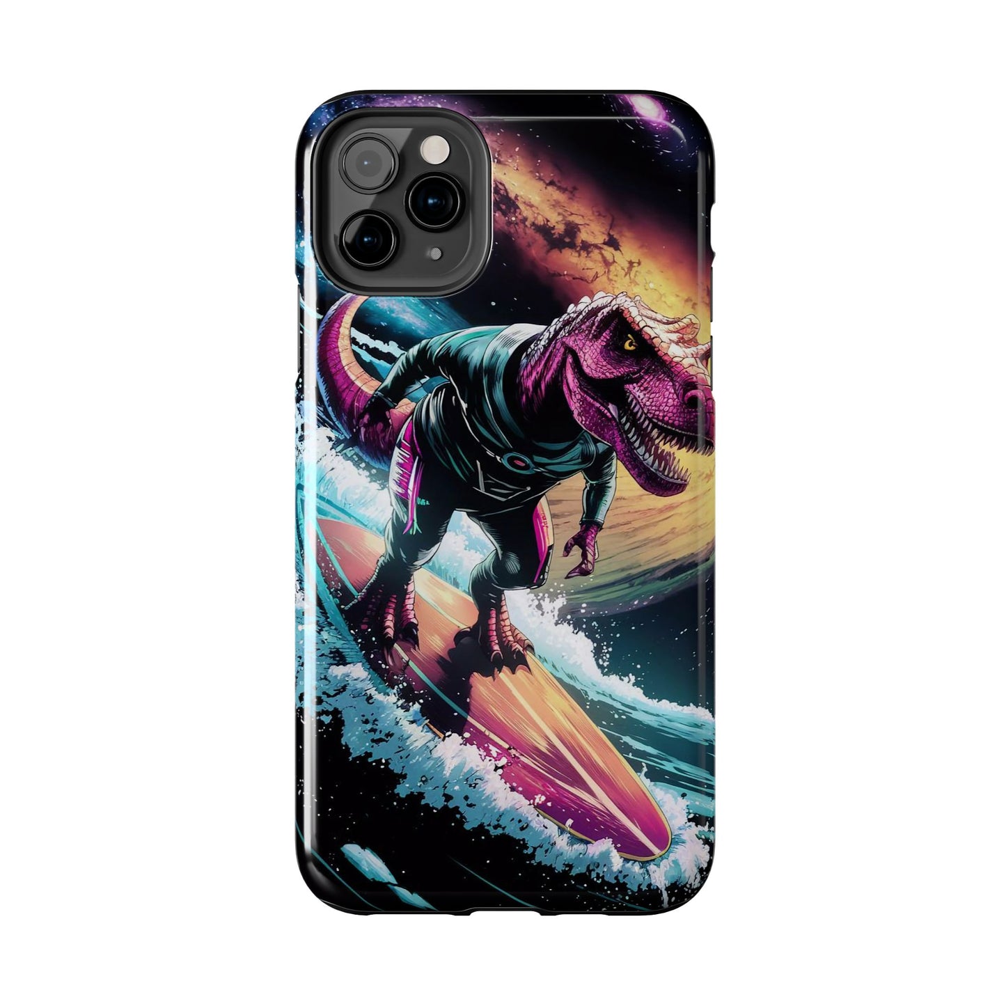 Cosmic T-Rex Surfer Tough Phone Case