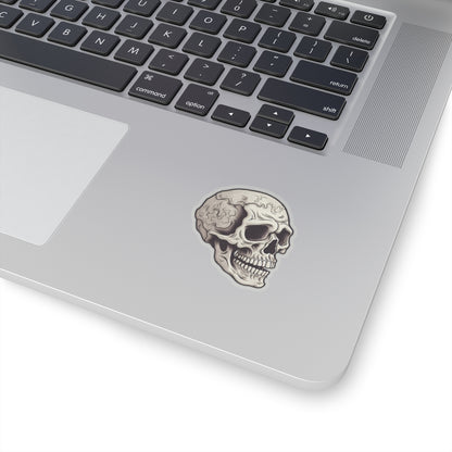 Wavy Cracked Texture Skull Sticker