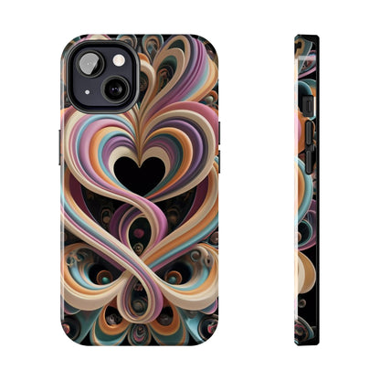 Pastel Heart Wave Abstract Tough Phone Case