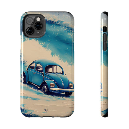 Wave Chasing Painted Blue VDub Beetle - Tough Phone Case