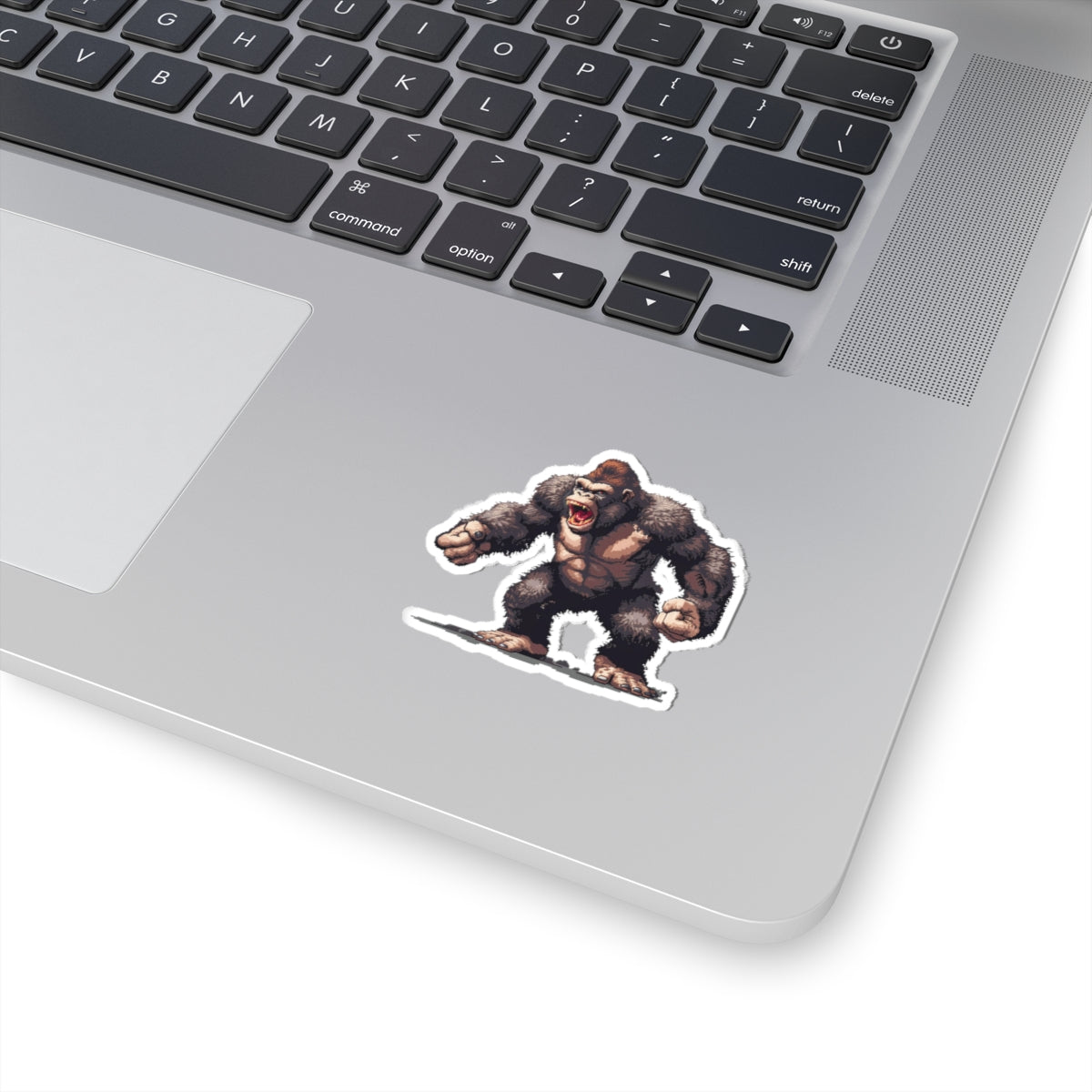 Pixelated Angry Giant Ape Arms Spread Vinyl Sticker