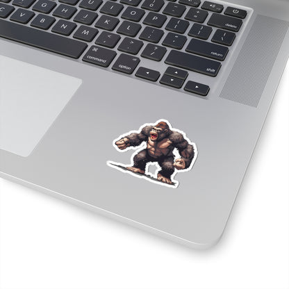 Pixelated Angry Giant Ape Arms Spread Vinyl Sticker