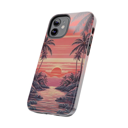 Sunset Serenity Palm Shore Tough Phone Case