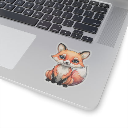 Playful Fox Watercolor Cartoon Sticker