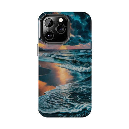 Coastal Sunset Waves Tough Phone Case