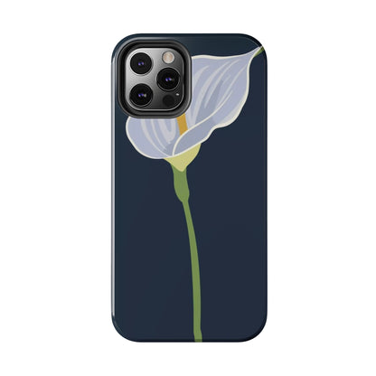 Blue Calla Flower Vector Poster Tough Phone Case