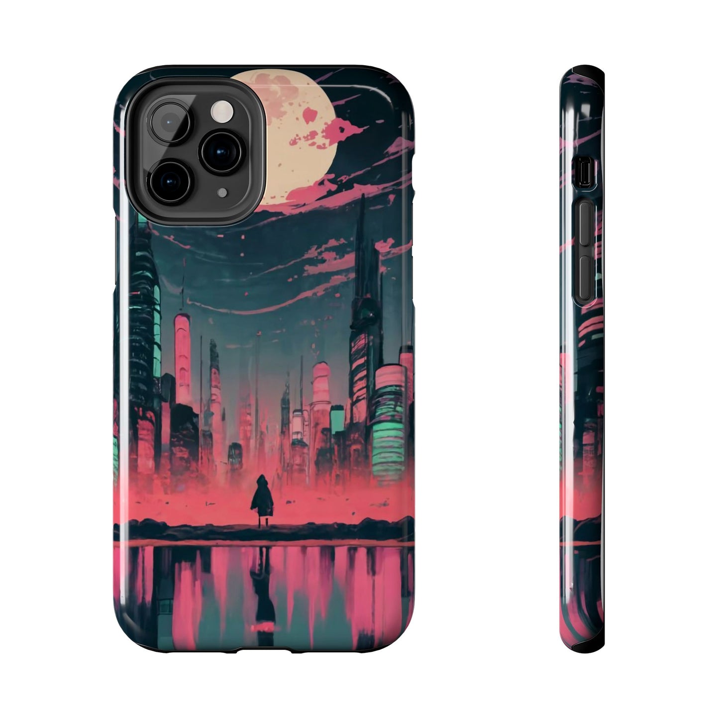 Moonlit Cityscape Night View Tough Phone Case