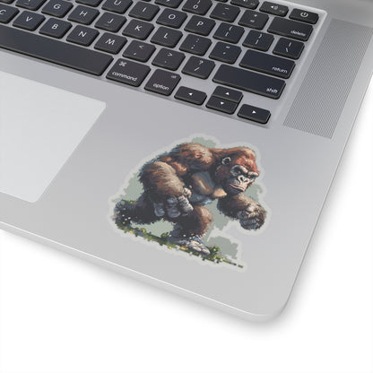 Pixelated Battle-Ready Ape Runner Vinyl Sticker