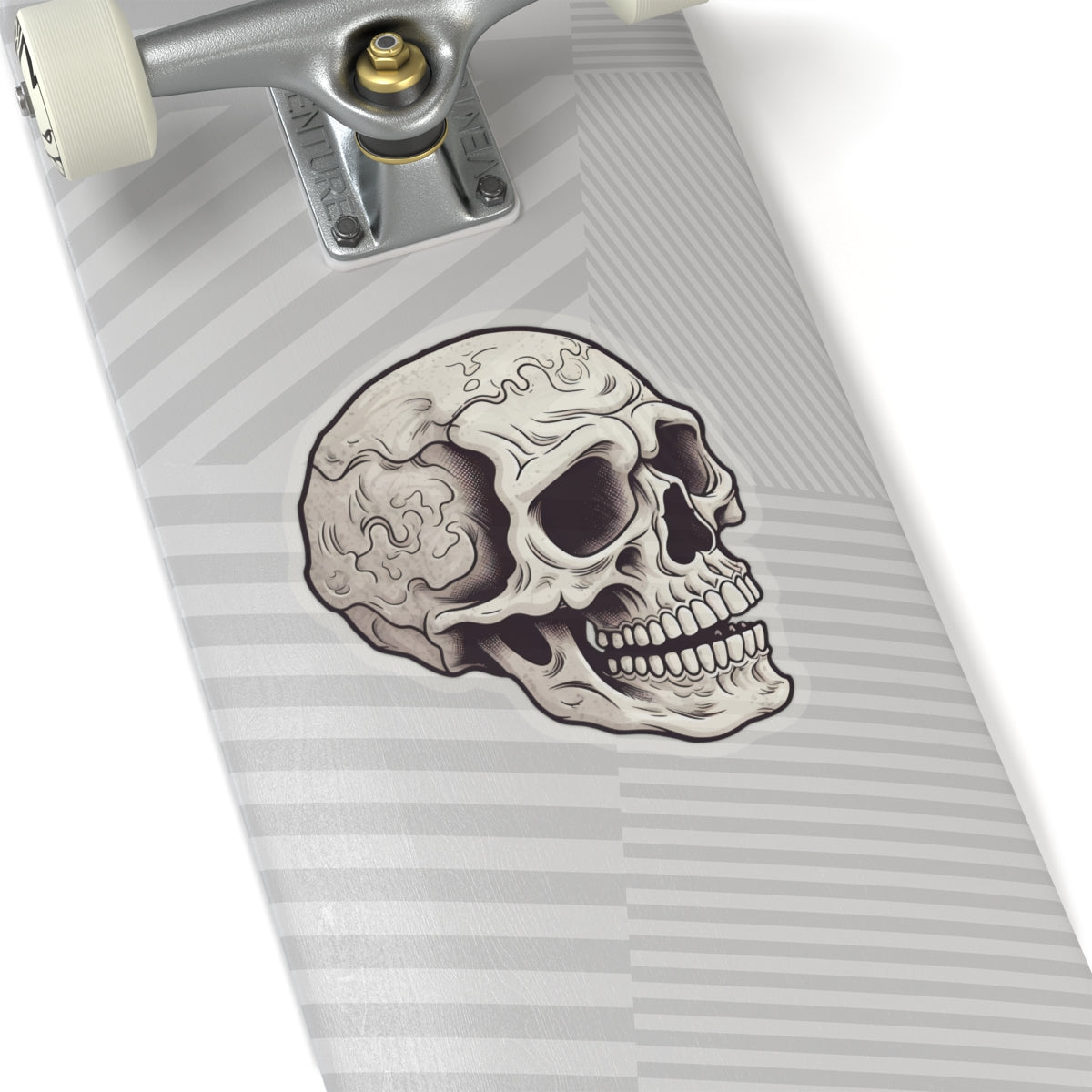 Wavy Cracked Texture Skull Sticker