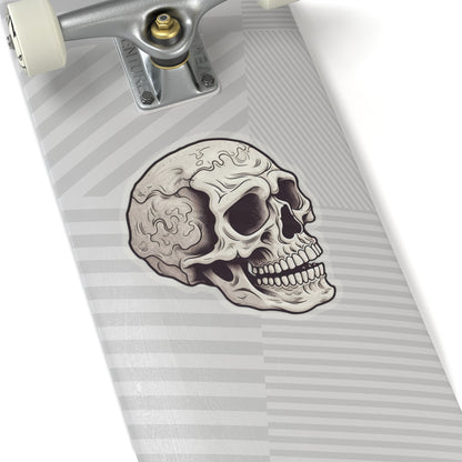 Wavy Cracked Texture Skull Sticker