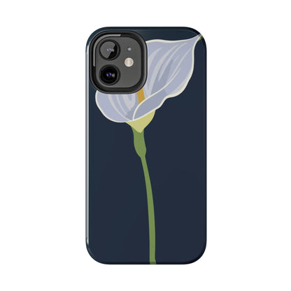 Blue Calla Flower Vector Poster Tough Phone Case