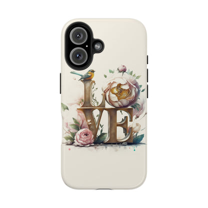 Lovebird and Bloom Watercolor Tough Phone Case