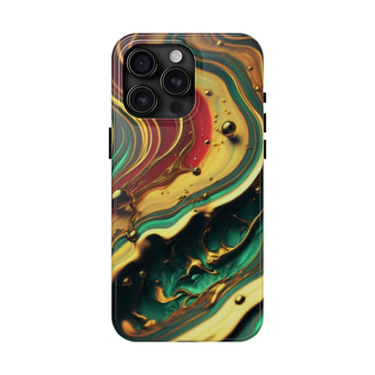 Golden Fluid Waves Defender Case