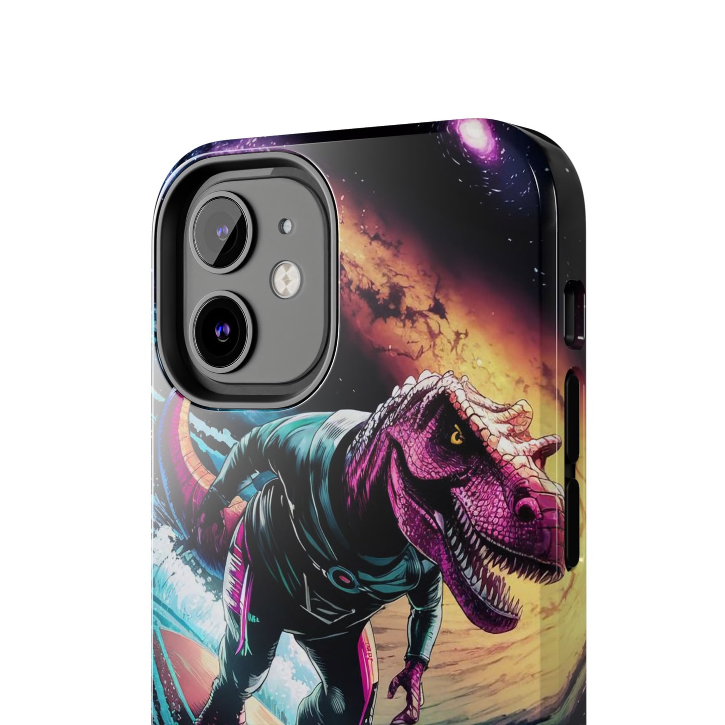 Cosmic T-Rex Surfer Tough Phone Case