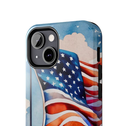 Windswept Patriot Watercolor Flag Tough Phone Case