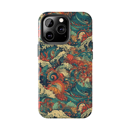 Multi-Hued Swirls - Wave of Colors - Tough Phone Case