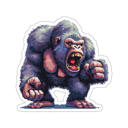 Pixelated Hulking Ape Roaring Vinyl Sticker