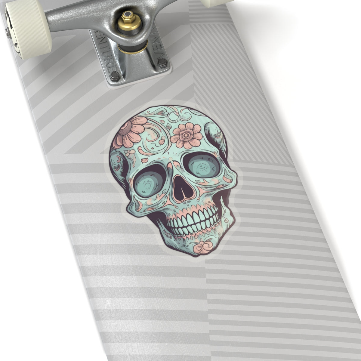 Light Blue Sugar Skull Sticker