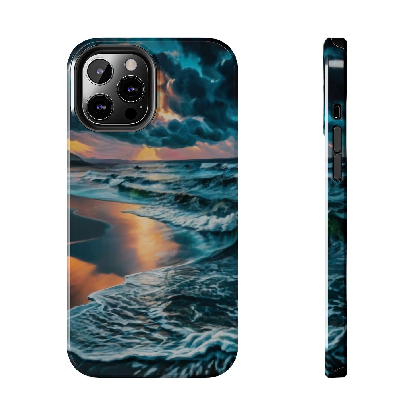 Coastal Sunset Waves Tough Phone Case