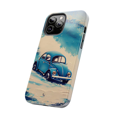 Wave Chasing Painted Blue VDub Beetle - Tough Phone Case