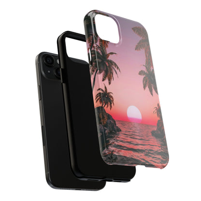 Golden Horizon Palm Sunset Tough Phone Case