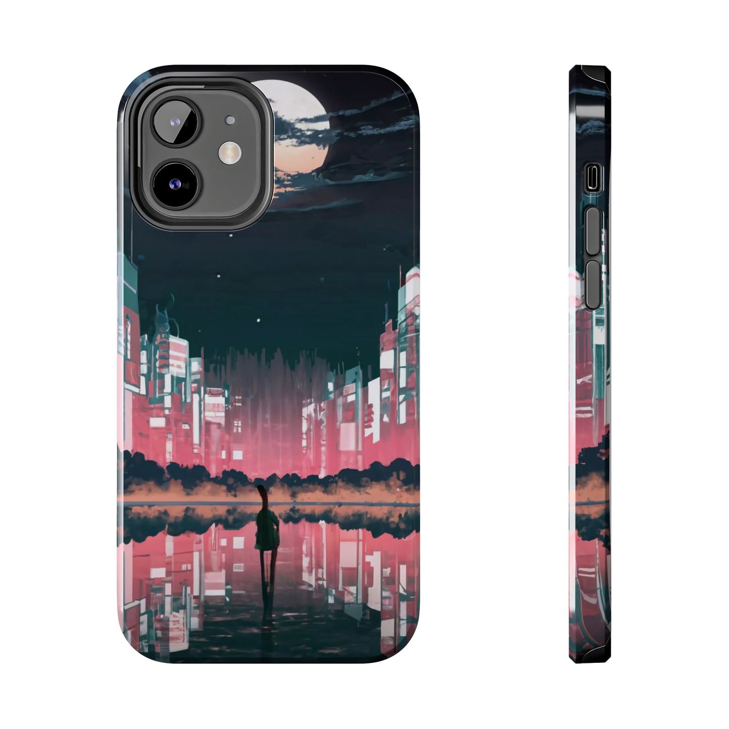 Moonlit Waterfront City Night Tough Phone Case