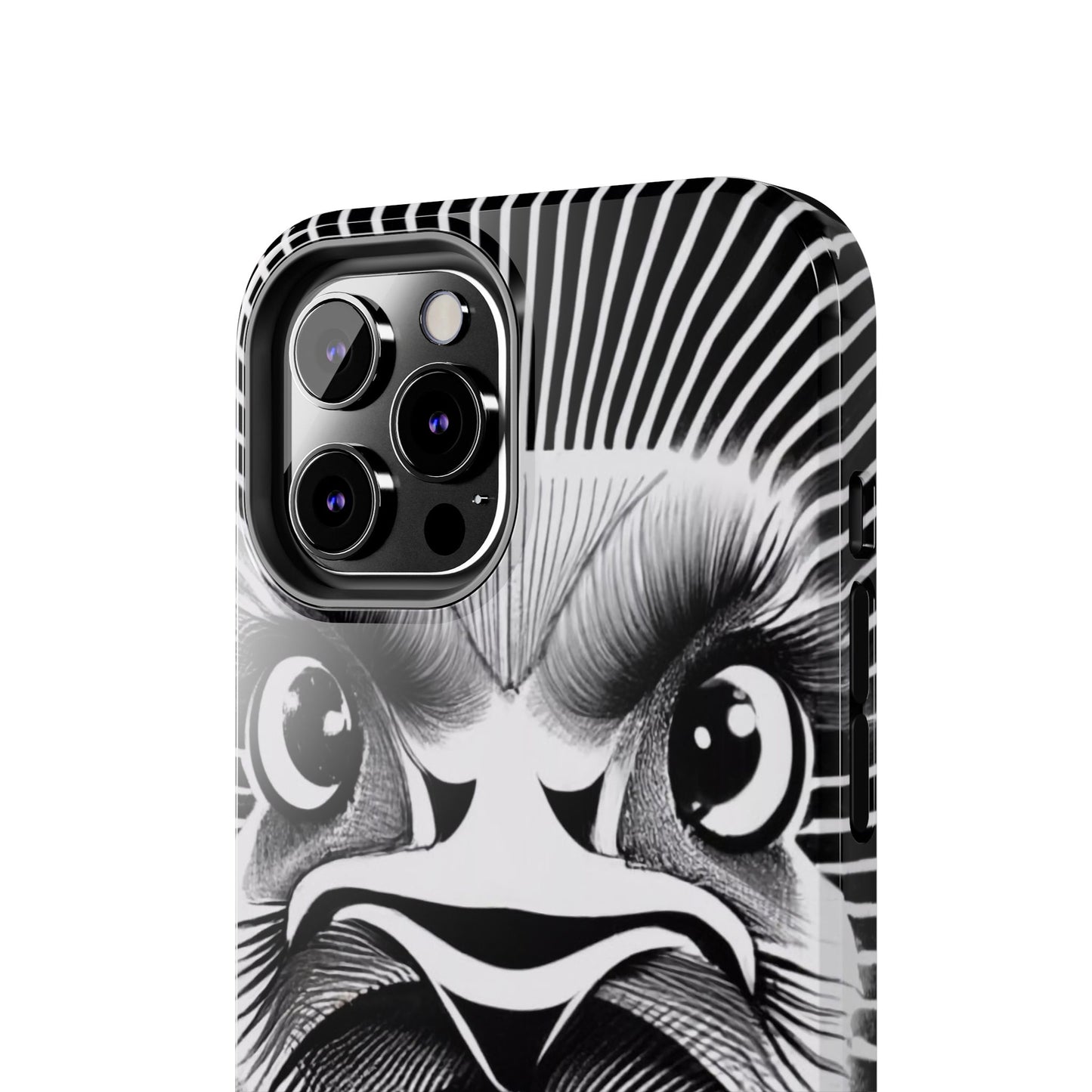 Mystical Stare Monochrome Ostrich Tough Phone Case