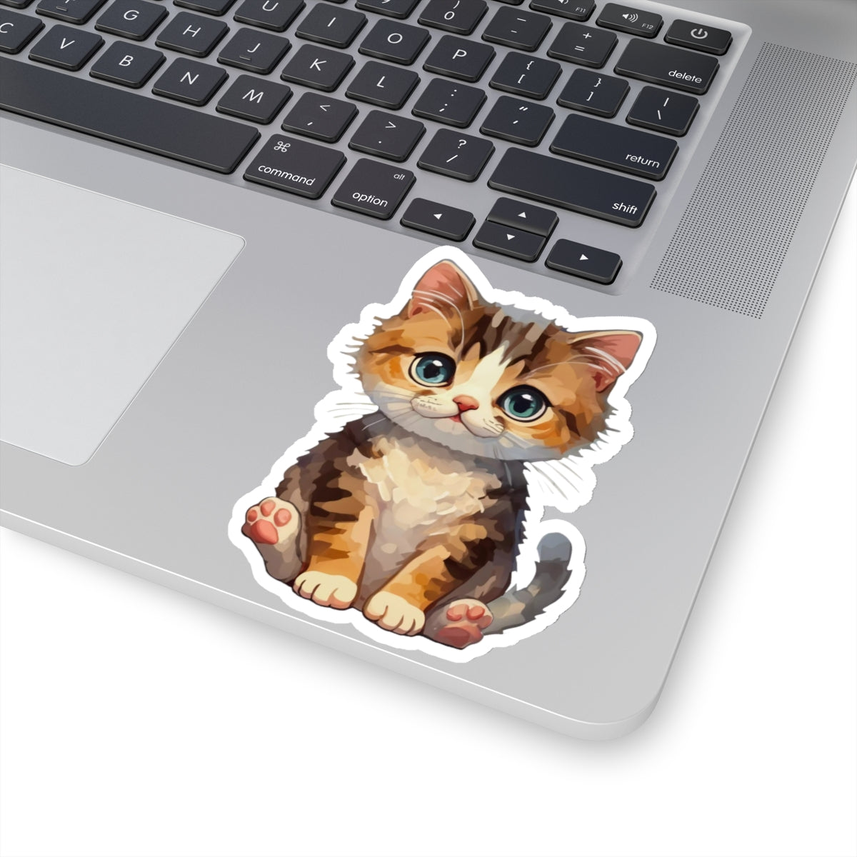 Whimsical Kitty Watercolor Cartoon Sticker