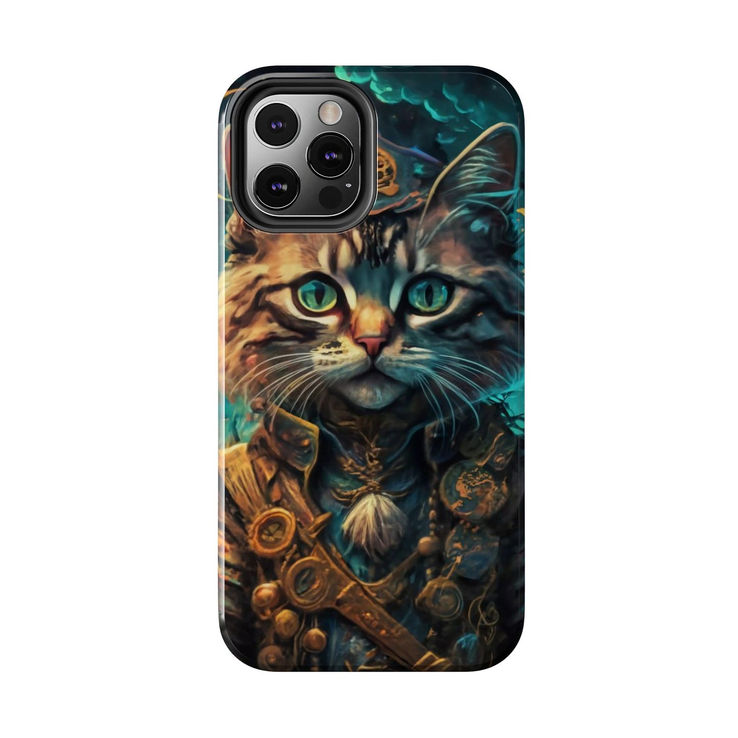 Cartoon Cat Pirate Starry Night Tough Phone Case