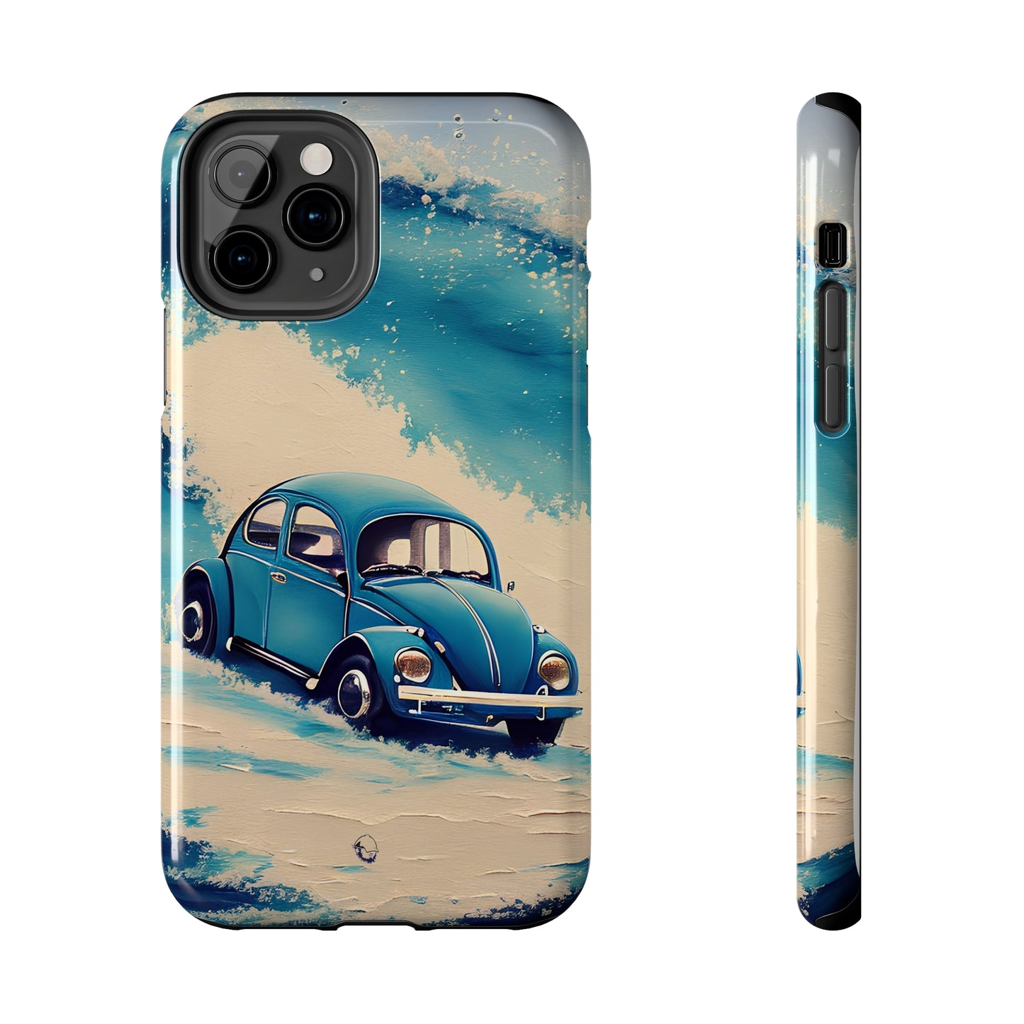 Wave Chasing Painted Blue VDub Beetle - Tough Phone Case