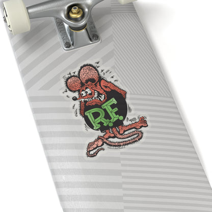 Revolt Red & Black Rat Fink Sticker