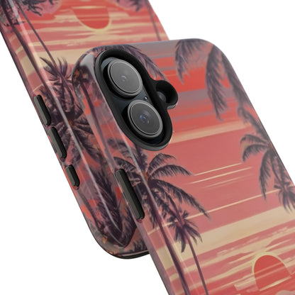 Sunset Serenity Palm Shore Tough Phone Case