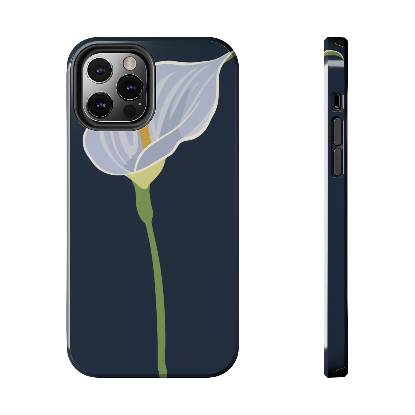 Blue Calla Flower Vector Poster Tough Phone Case