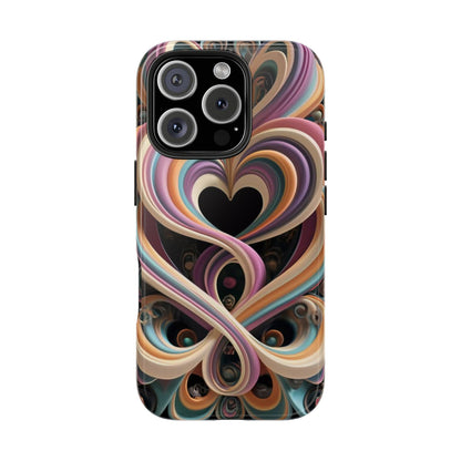 Pastel Heart Wave Abstract Tough Phone Case