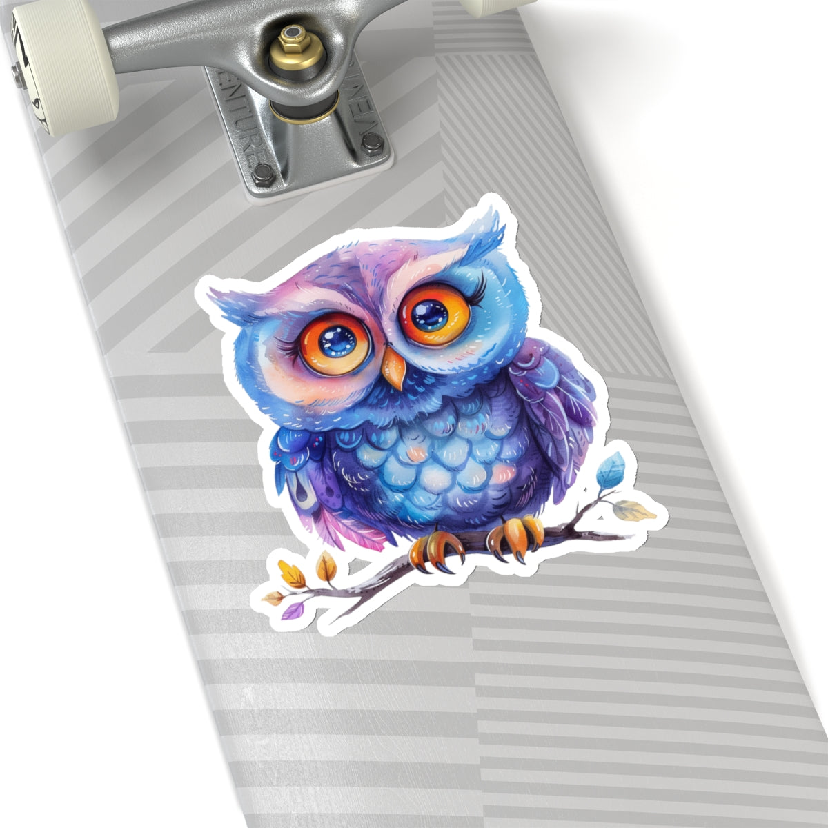 Blueberry Plum Owl Watercolor Cartoon Sticker