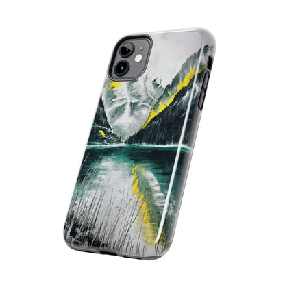 Serene Valley Charcoal Landscape Tough Phone Case