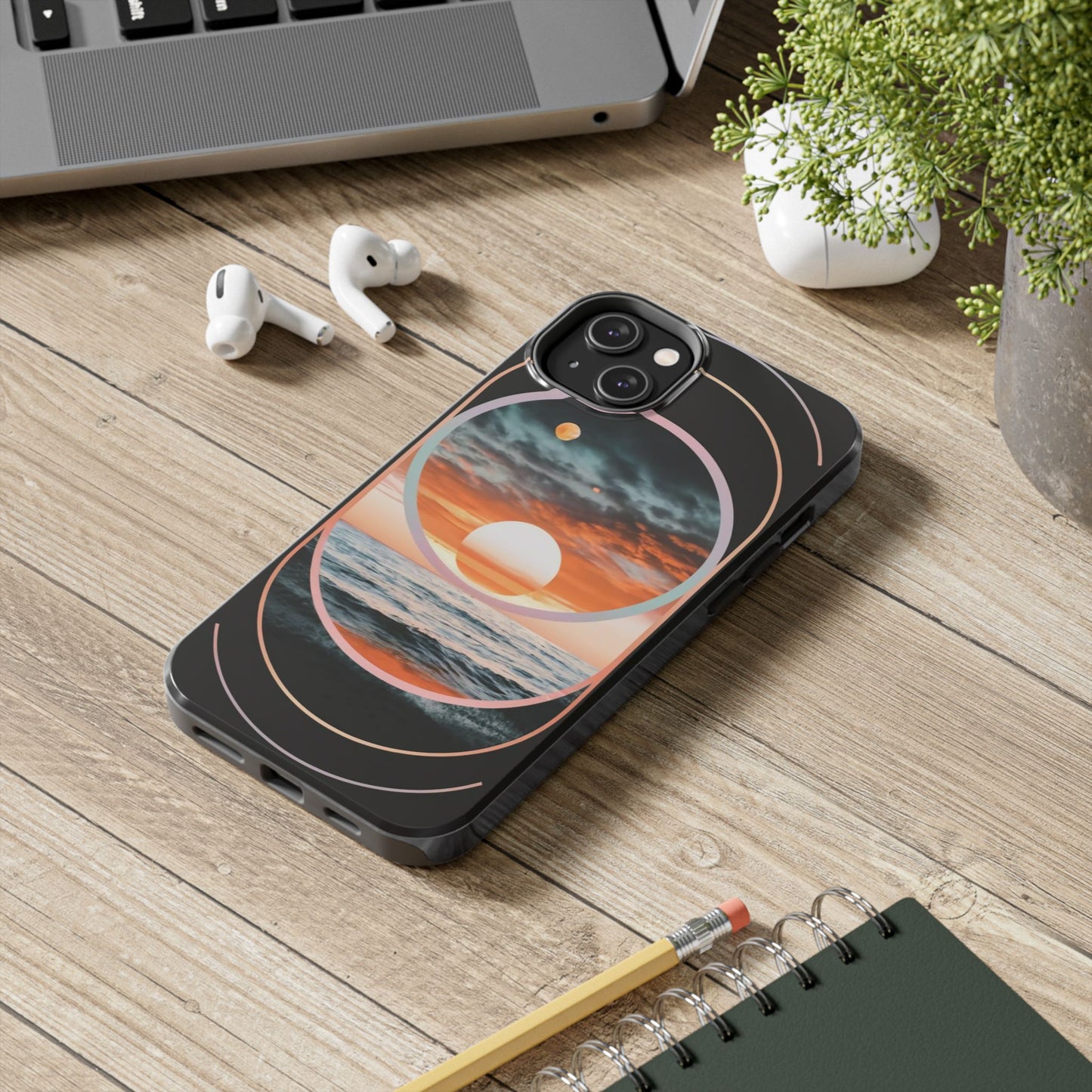 Fusion Sunset Abstract Art Tough Phone Case