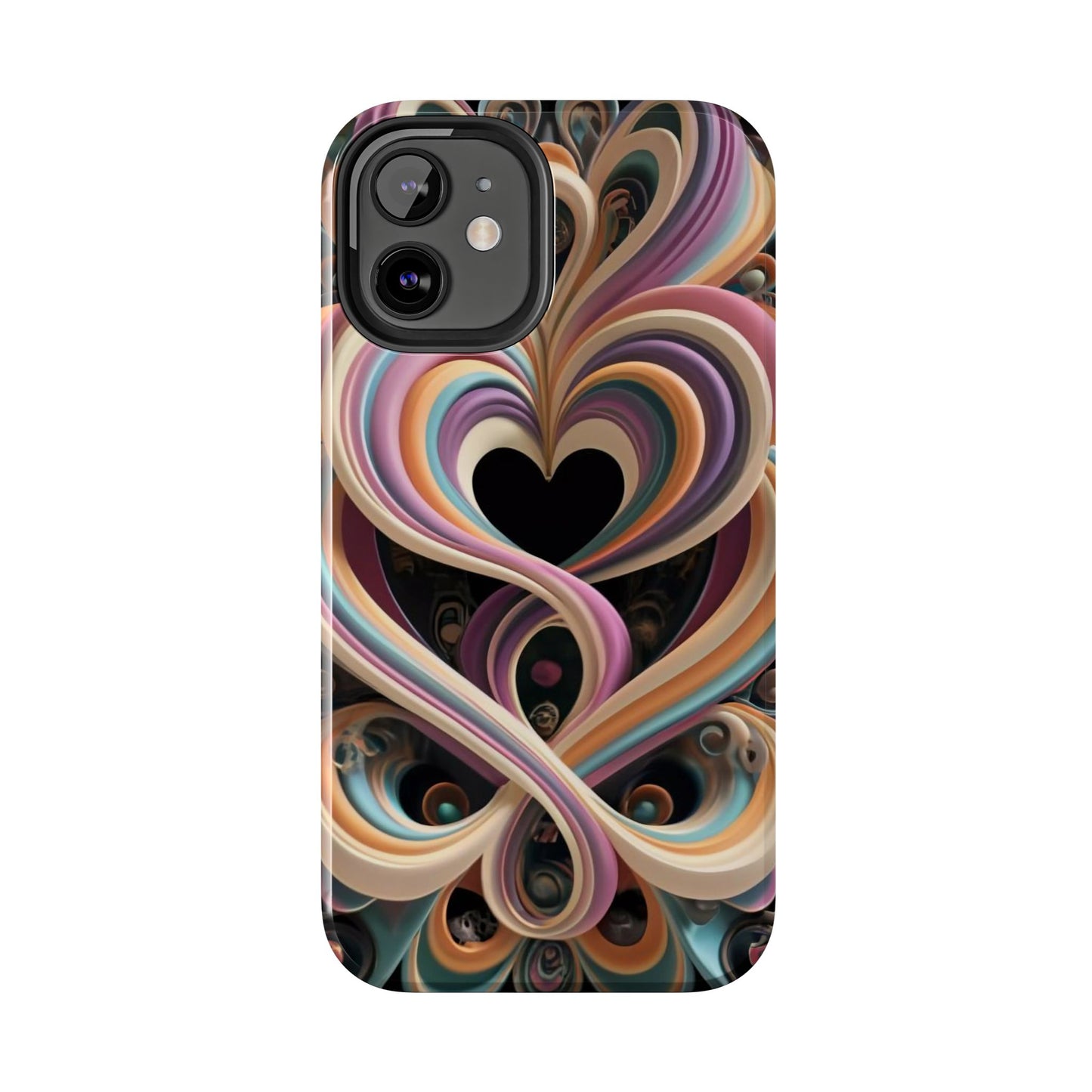 Pastel Heart Wave Abstract Tough Phone Case