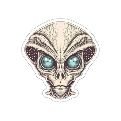 Tan Alien Head Vinyl Sticker