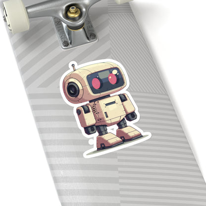 Retro Alarm Clock Robot Vinyl Sticker