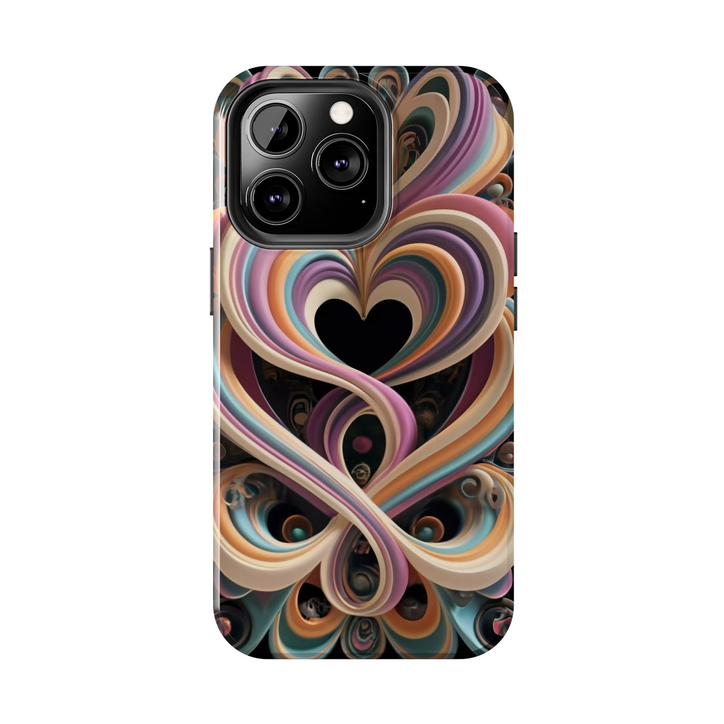 Pastel Heart Wave Abstract Tough Phone Case