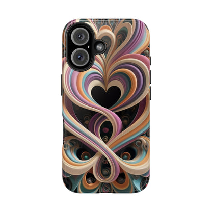 Pastel Heart Wave Abstract Tough Phone Case