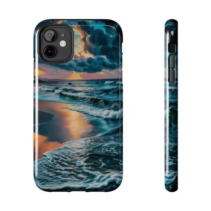 Coastal Sunset Waves Tough Phone Case