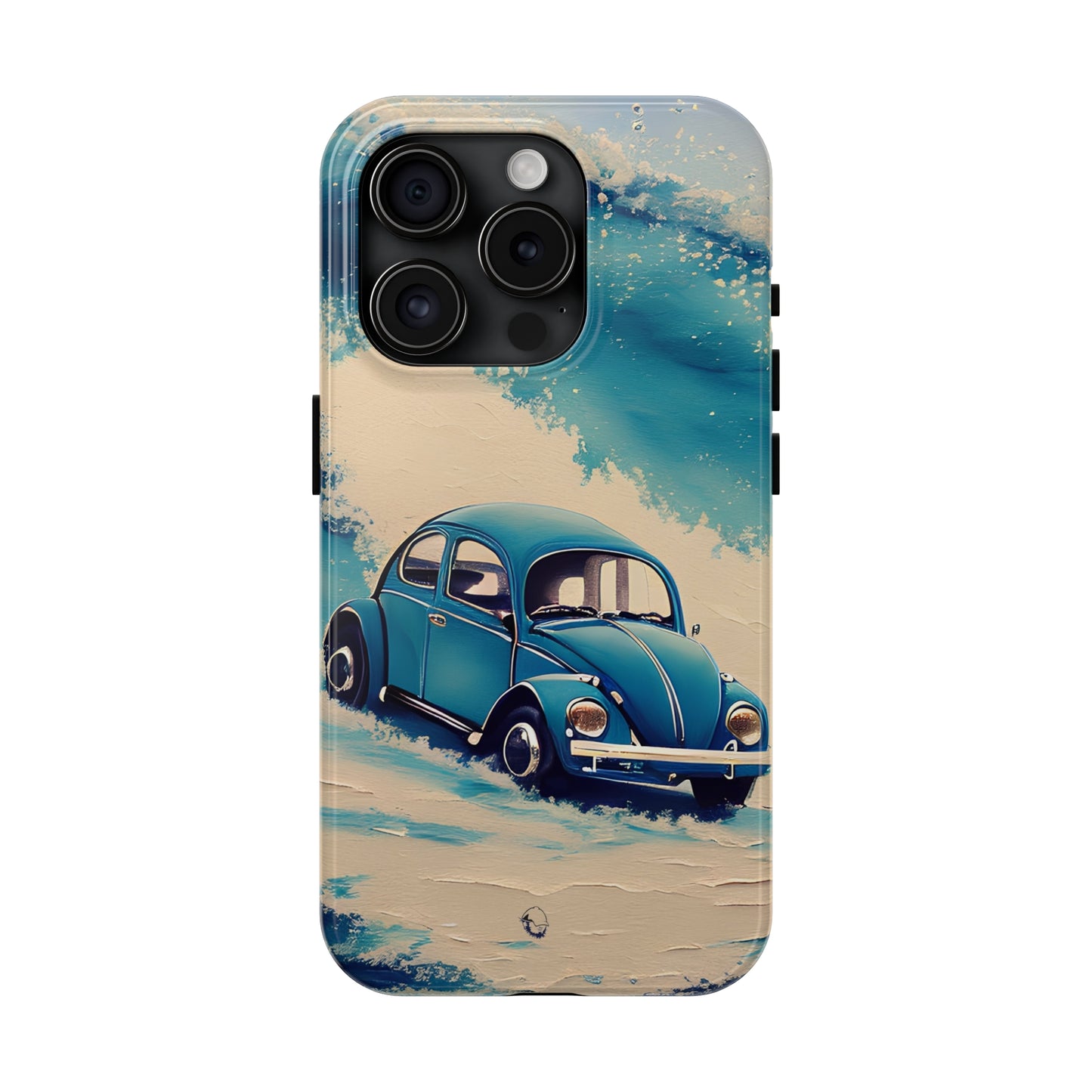 Wave Chasing Painted Blue VDub Beetle - Tough Phone Case