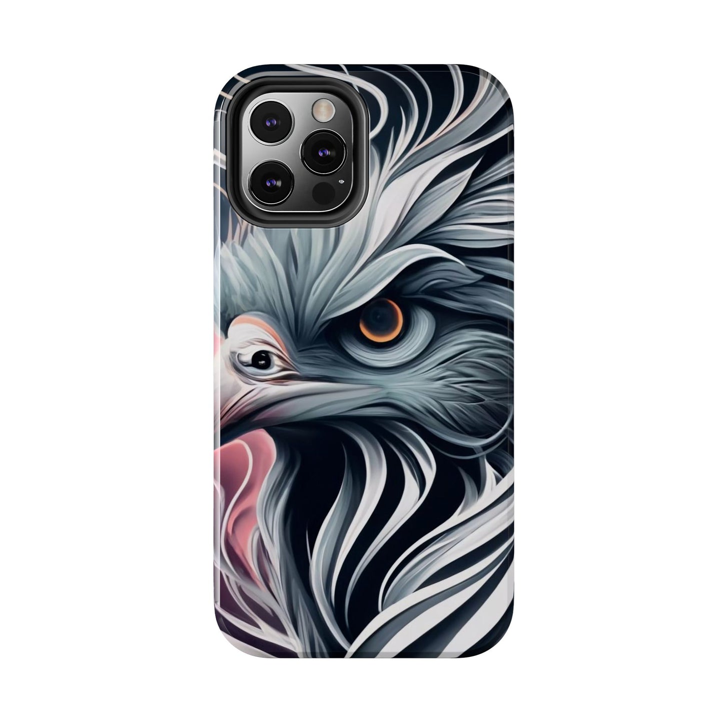 AviarySwirls Monochrome Bird Tough Phone Case