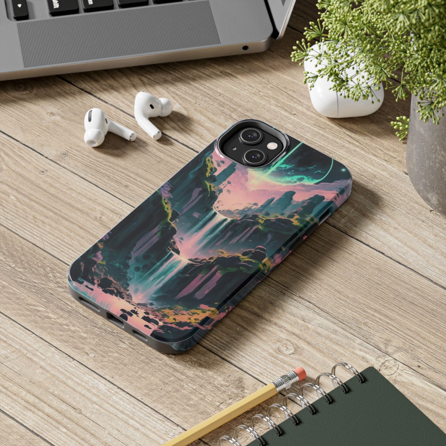 Moonfall Cascades Night View Tough Phone Case